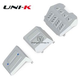 Защита картера + КПП + топливного бака + адсорбера для Uni-K алюминий