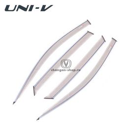 Дефлекторы с хром для Uni-V с логотипом